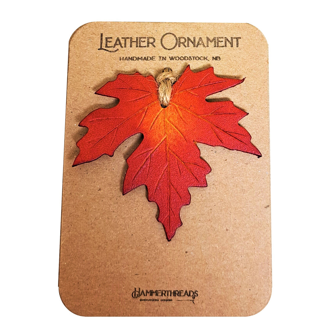 Leather Maple Leaf Ornament