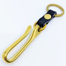Load image into Gallery viewer, The Catch - Brass Fish Hook Keychain (Blue)
