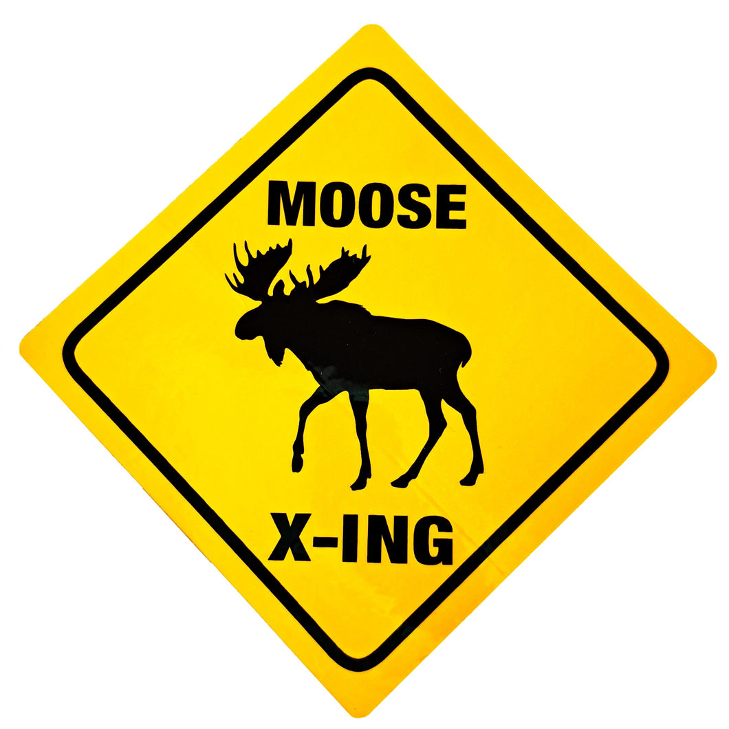 Moose Crossing Sticker