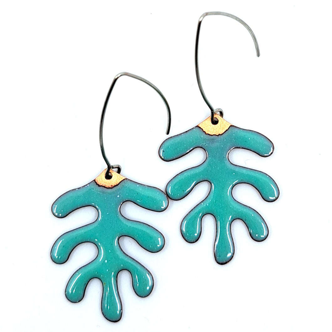 Boucles d'oreilles <em>Matisse Leaf</em> (Aqua)