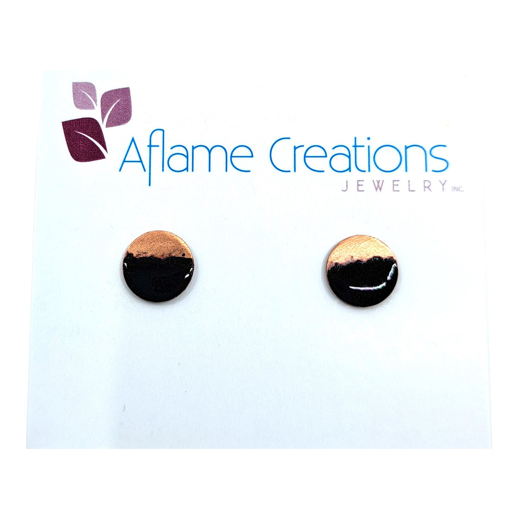 Black Half Copper Studs