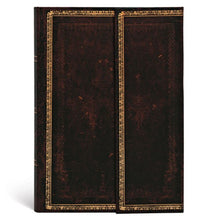 Load image into Gallery viewer, Black Moroccan - Mini Lined Wrap Journal
