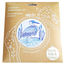 Load image into Gallery viewer, &quot;Blue Heron&quot; Embroidery Kit
