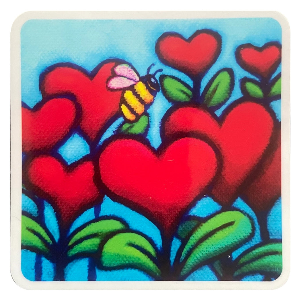 Doodle Heart Bee Sticker