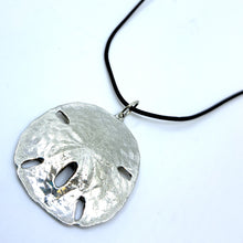 Load image into Gallery viewer, Large Sand Dollar Necklace (Leather)
