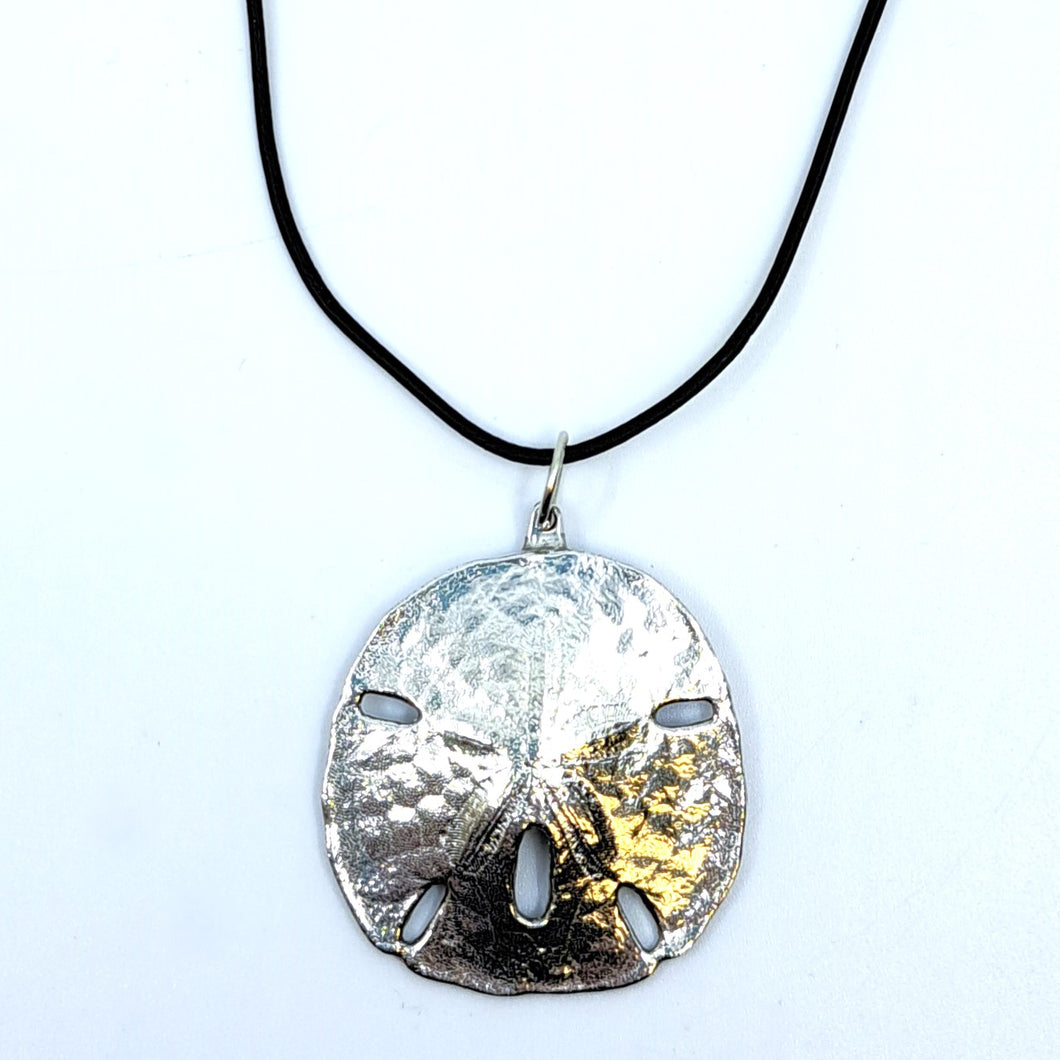 Large Sand Dollar Necklace (Leather)