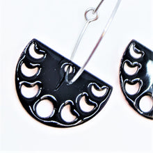 Load image into Gallery viewer, Moon Phase Earrings (Black)
