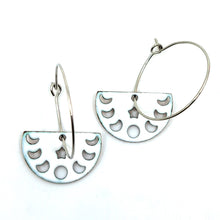 Load image into Gallery viewer, Moon Phase Earrings (White)
