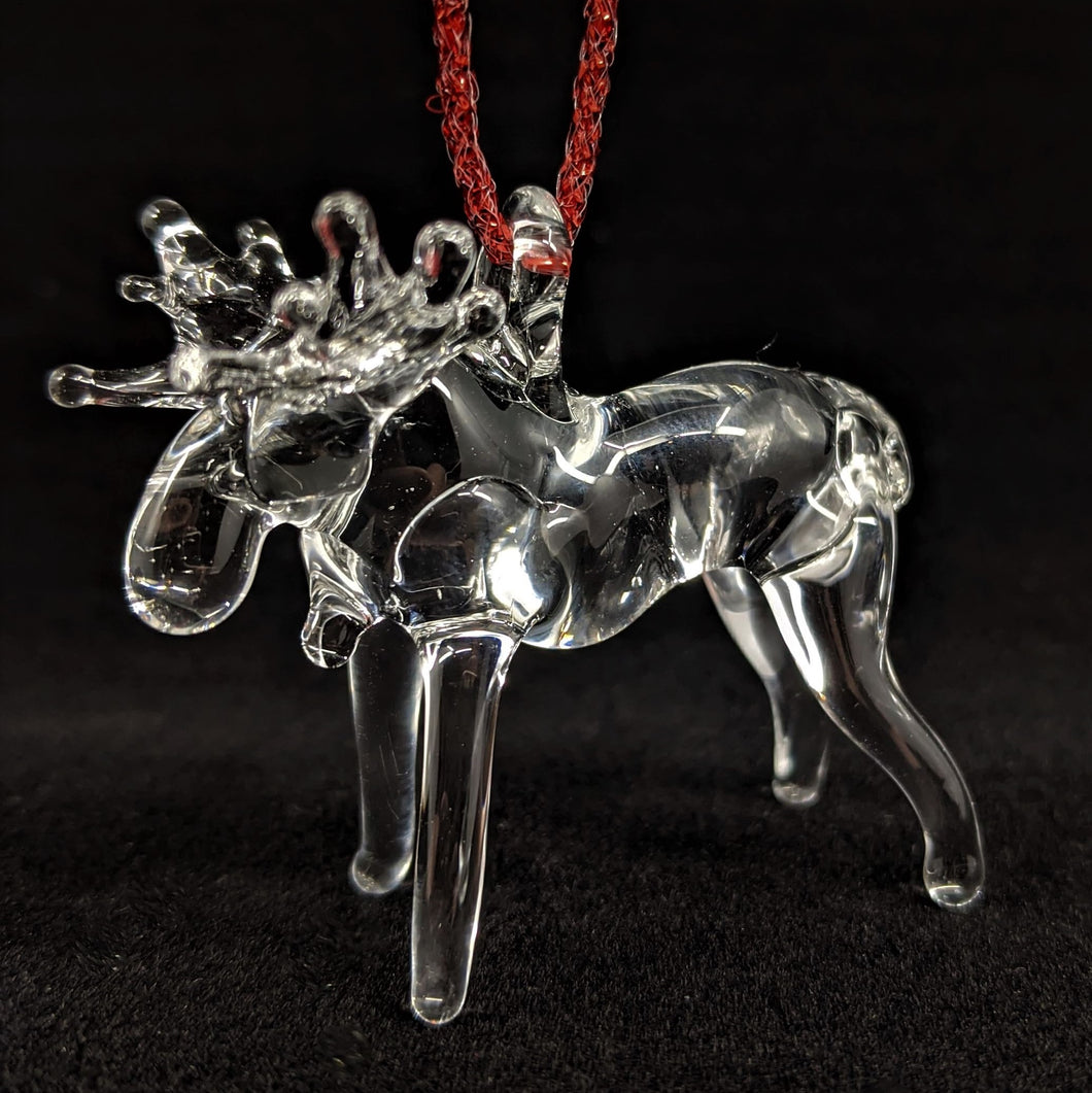 Glass Moose Ornament