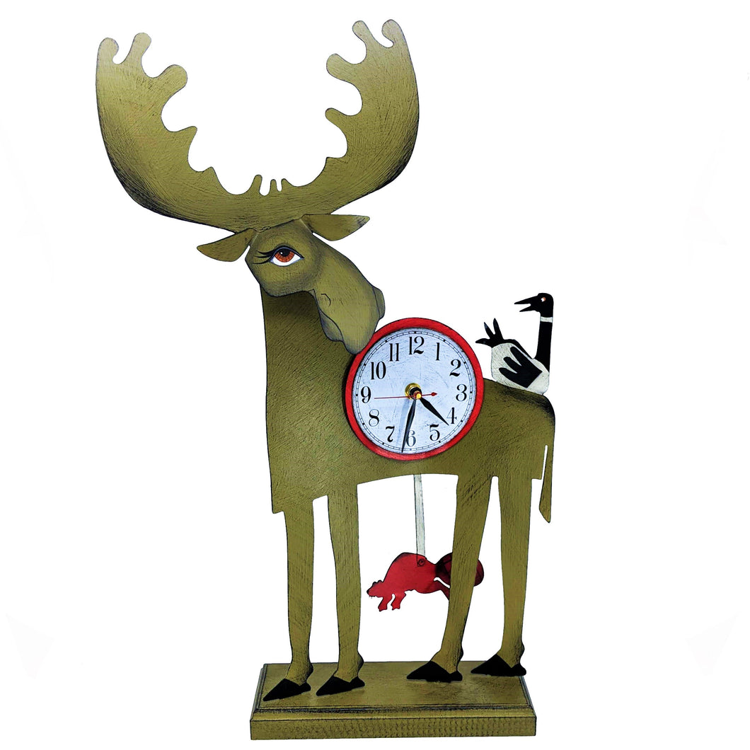 Moose, Goose & Beaver Pendulum Clock