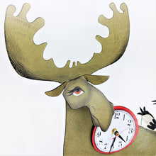 Load image into Gallery viewer, Moose, Goose &amp; Beaver Pendulum Clock
