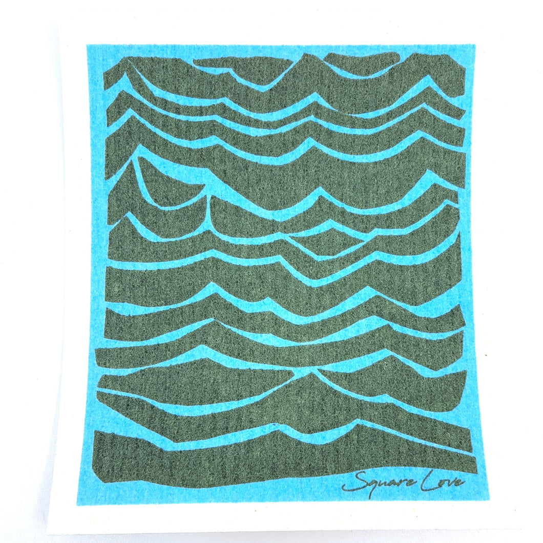 Ocean Waves Sponge Cloth