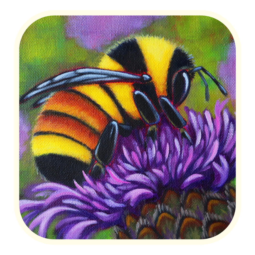 Orange Banded Bumble Bee Sticker