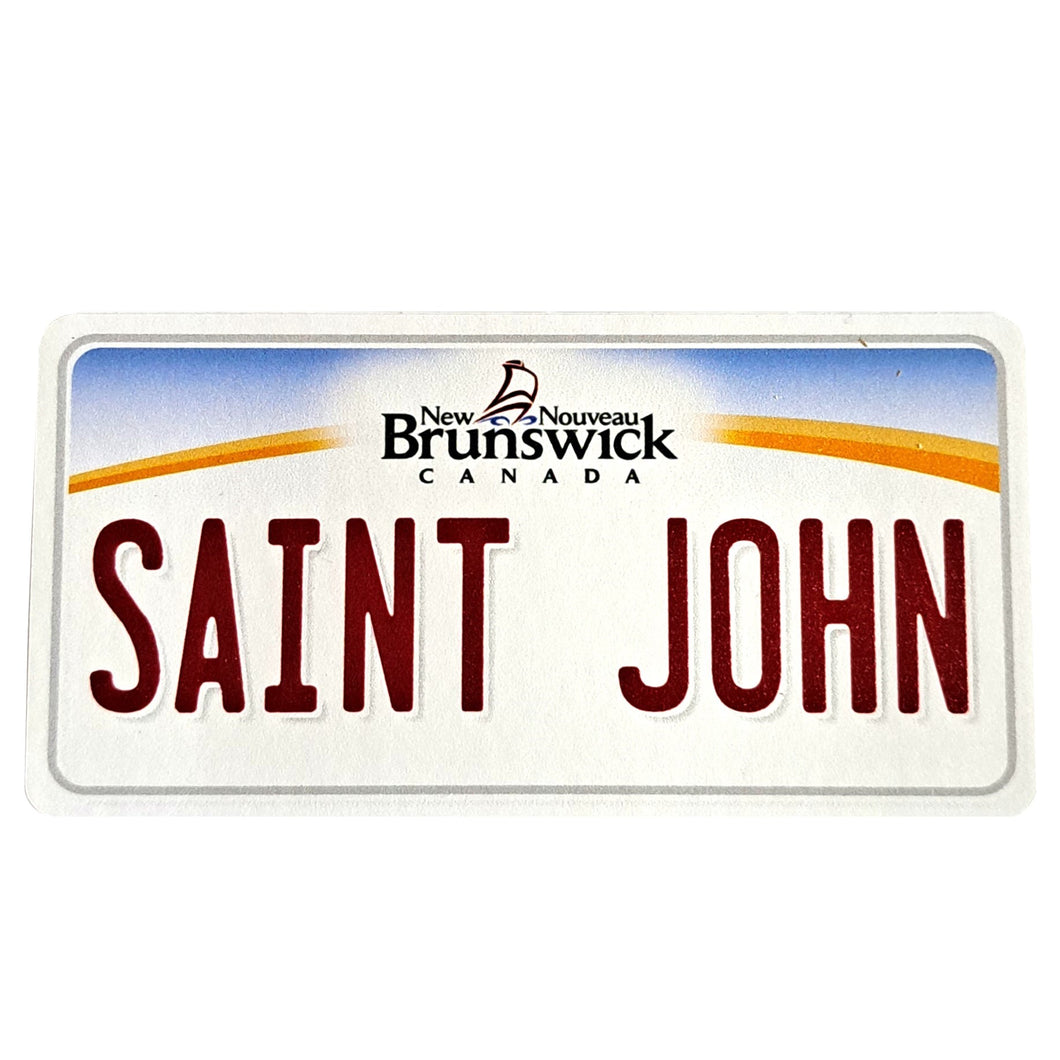 Autocollant <em>Saint John NB License Plate</em>