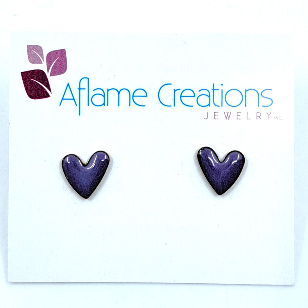 Boucles d'oreilles <em>Tiny Hearts</em> (Violet)