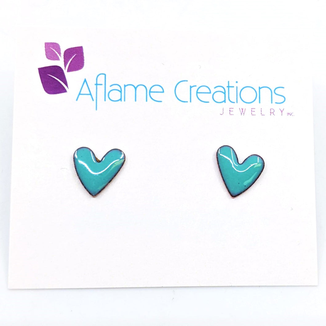 Boucles d'oreilles <em>Tiny Hearts</em> (Aqua)