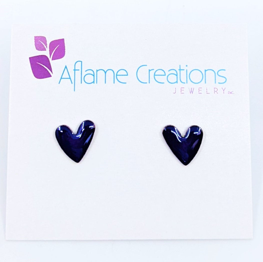 Tiny Heart Studs (Royal Blue)