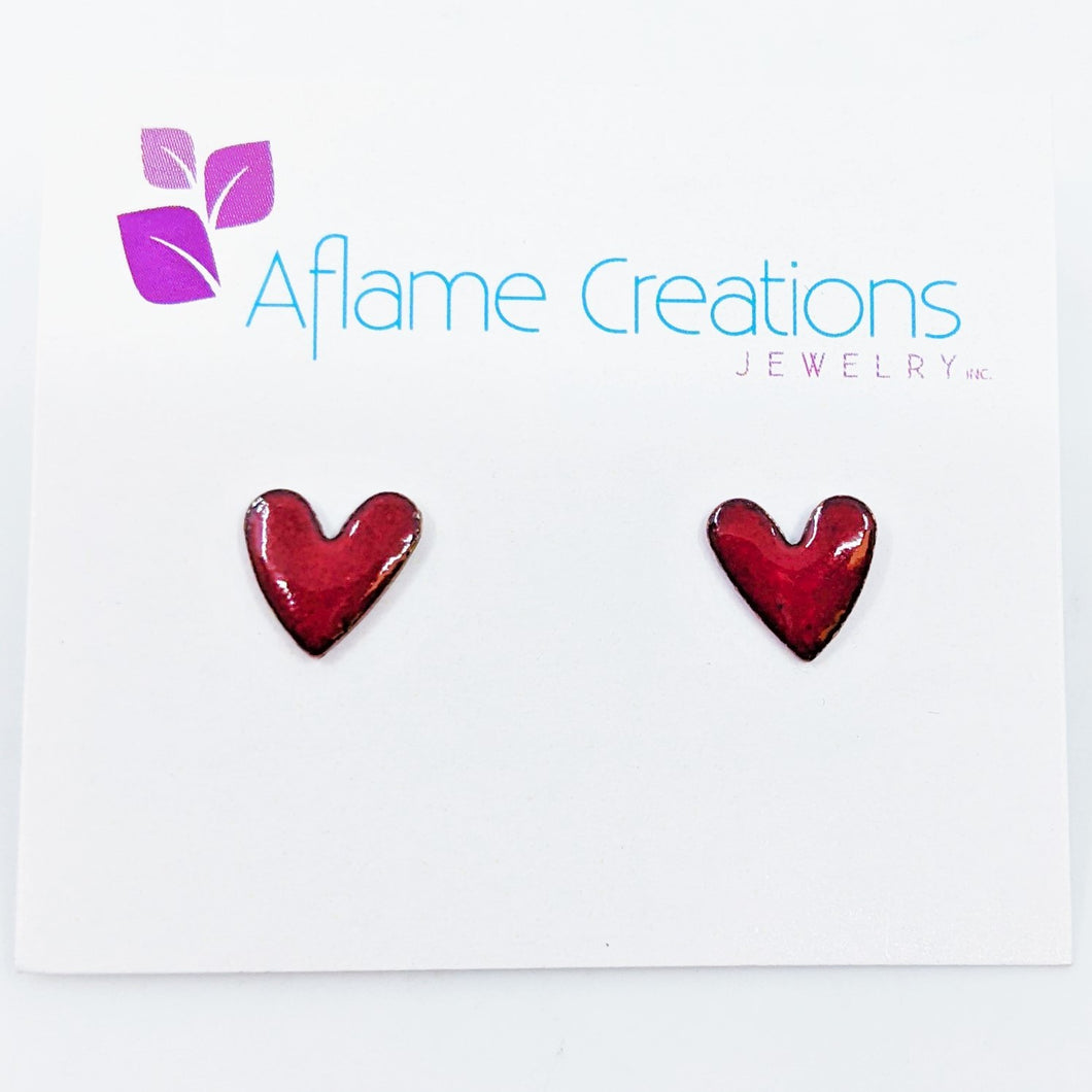 Boucles d'oreilles <em>Tiny Hearts</em> (Rouge)