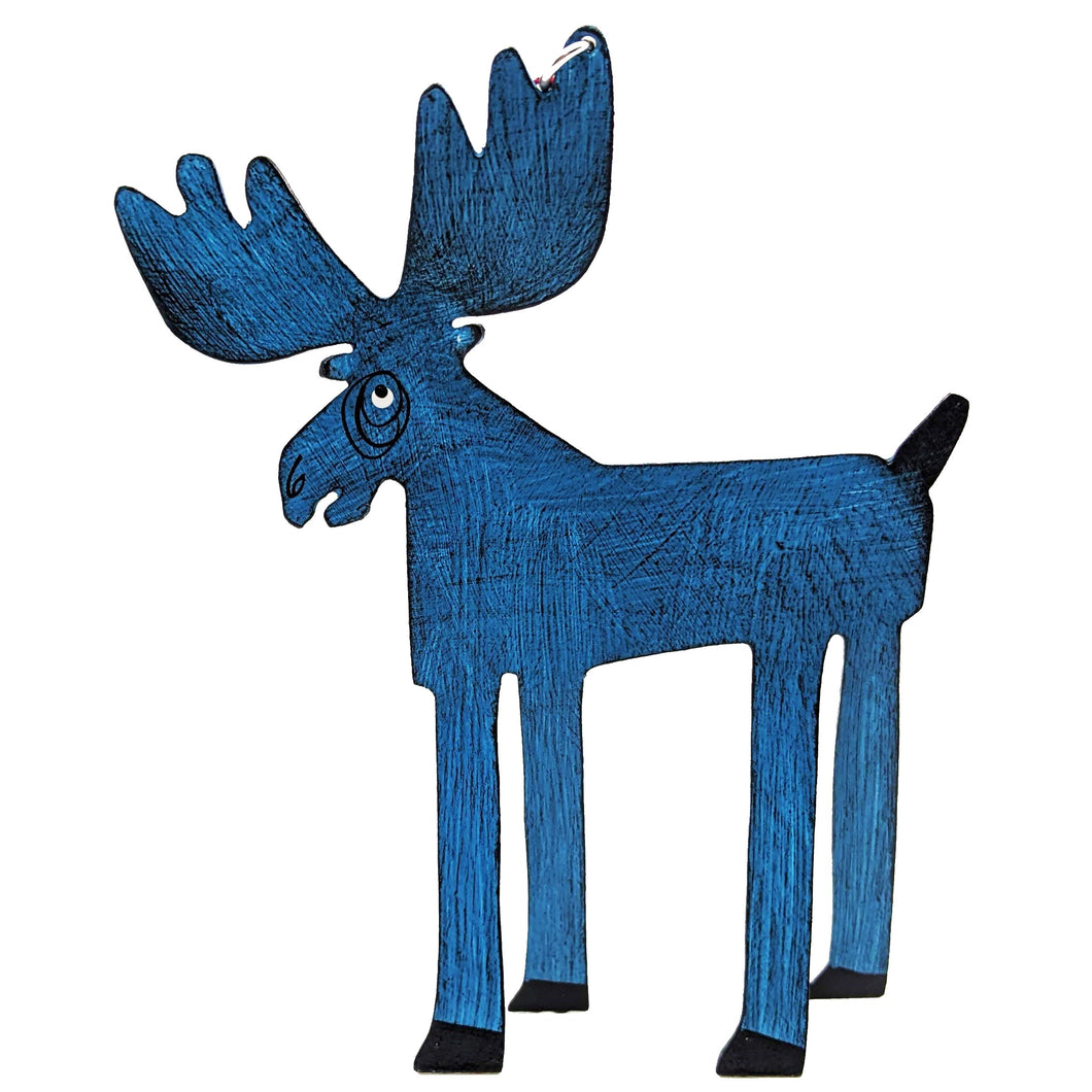 Blue Moose Ornament