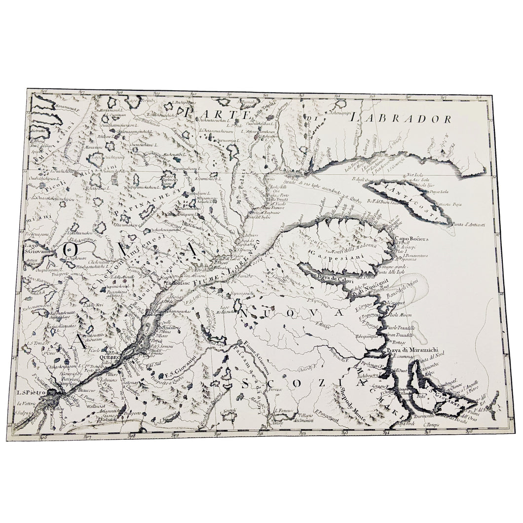 Carte ancienne Nouveau-Brunswick, Canada (Grand)