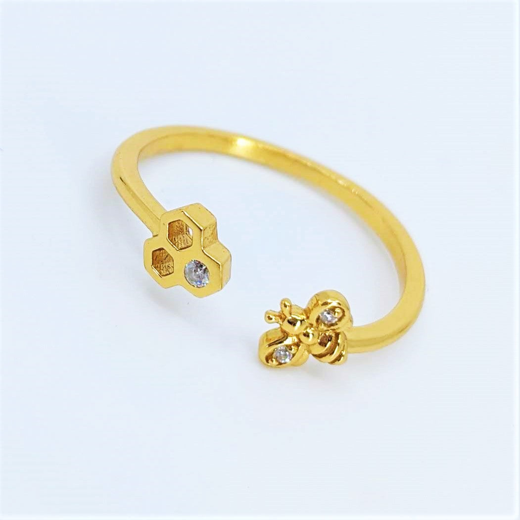 Bee Hive Adjustable Ring