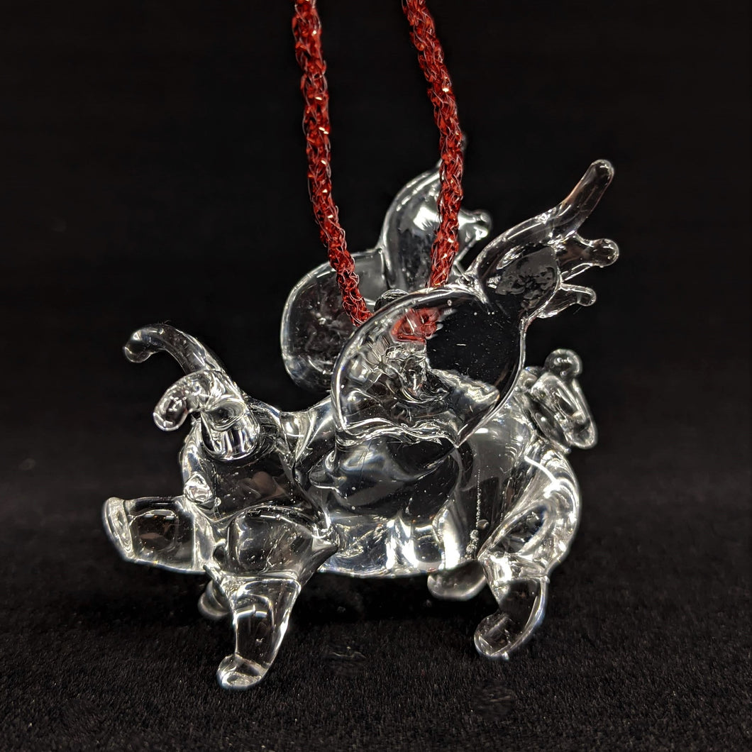 Glass Flying Pig Ornament