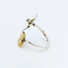 Load image into Gallery viewer, Garnet Flower &amp; Leaf Adjustable Ring
