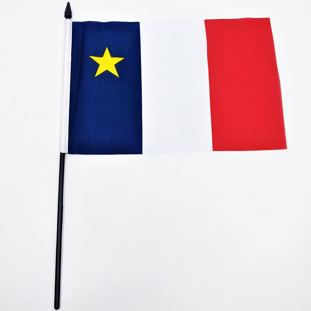 Medium drapeau acadien avec mât