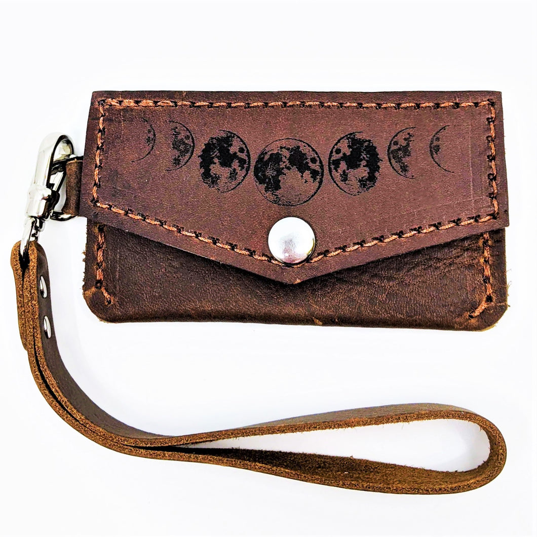 Moon Phase Card Clutch (Brown)
