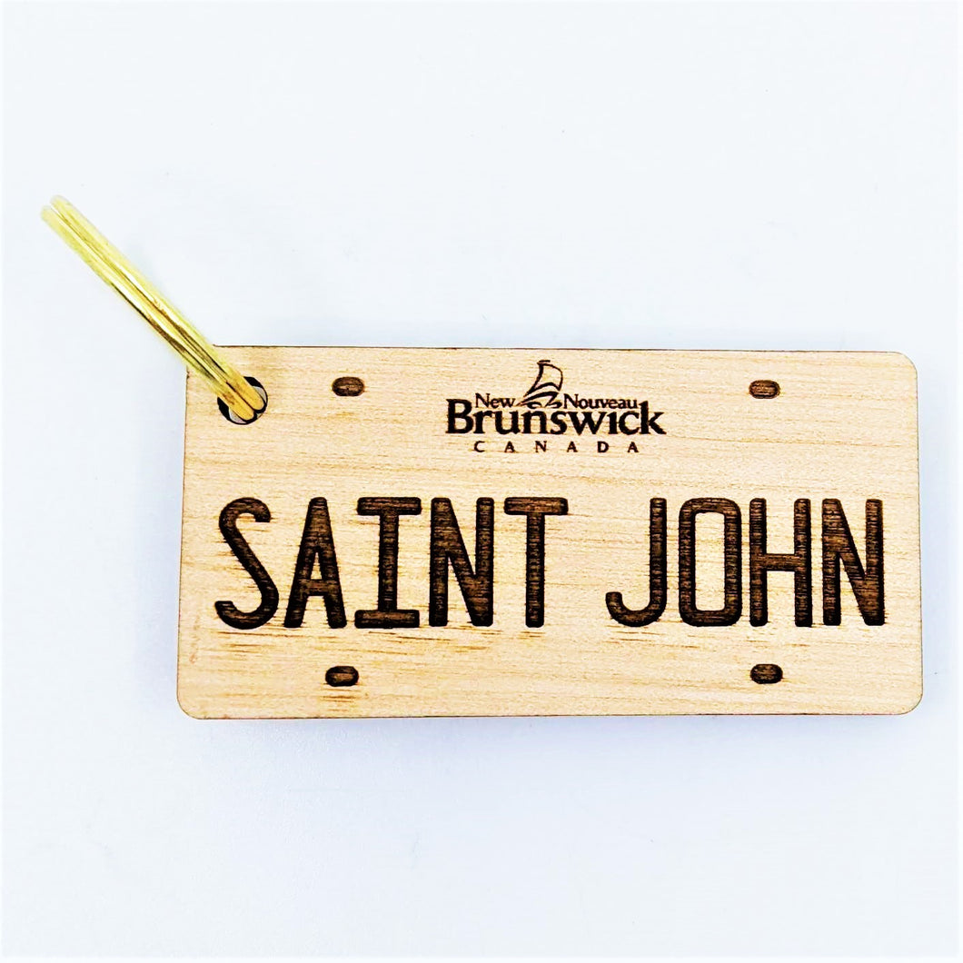 Saint John License Plate Keychain