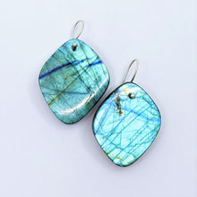 Load image into Gallery viewer, Sally’s Cove Labradorite Slab Earrings
