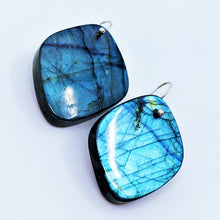 Load image into Gallery viewer, Sally’s Cove Labradorite Slab Earrings
