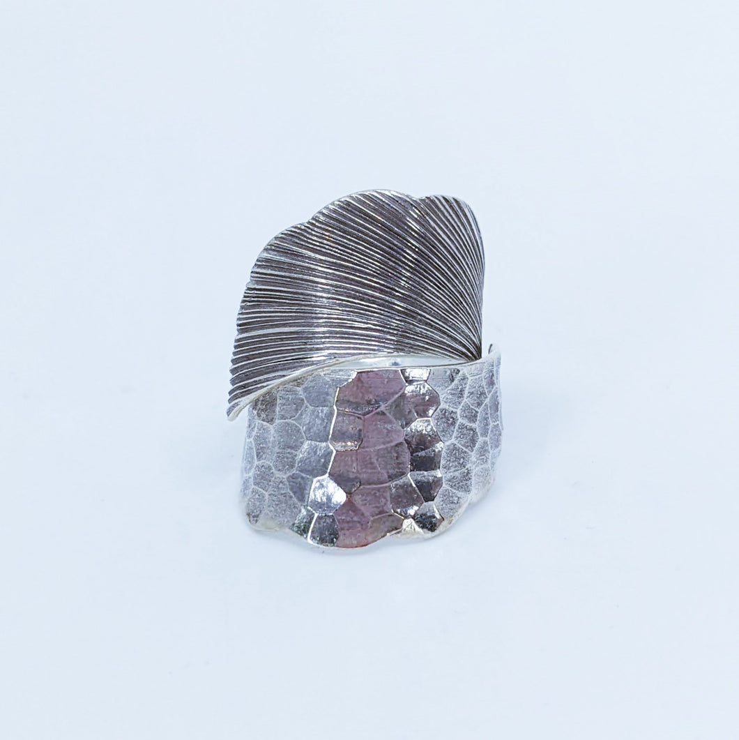 Textured Silver Adjustable Ring