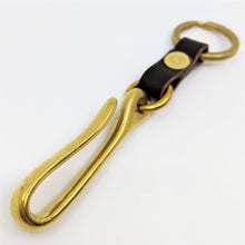 Load image into Gallery viewer, The Catch - Brass Fish Hook Keychain (Dark Brown)
