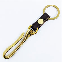 Load image into Gallery viewer, The Catch - Brass Fish Hook Keychain (Dark Brown)
