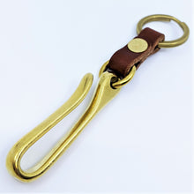 Load image into Gallery viewer, The Catch - Brass Fish Hook Keychain (Light Brown)
